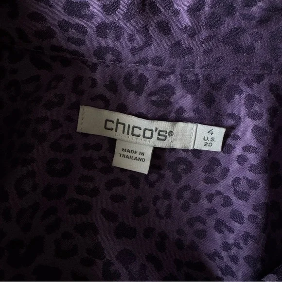 Chico’s No Iron Animal Print Jacquard Shirt - Picture 6 of 8